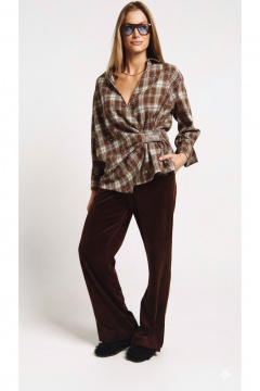 Рубашка MilMil 1244-2 коричневый_клетка - фото 2