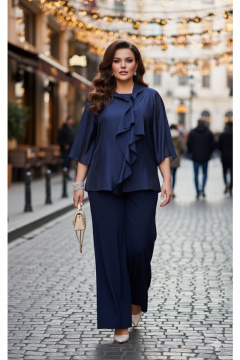Блуза, брюки Vittoria Queen 27093/1 темно-синий - фото 1