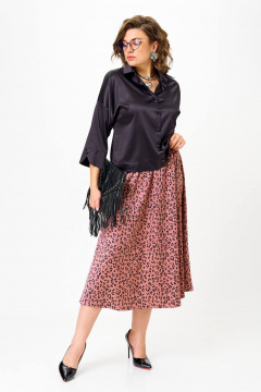 Блуза, юбка Anastasia 1321 черно-синий/розовое_золото - фото 5