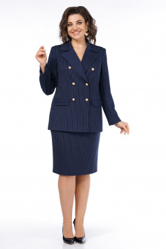 Жакет, юбка Alani Collection 2513 синий_полоска - фото 2