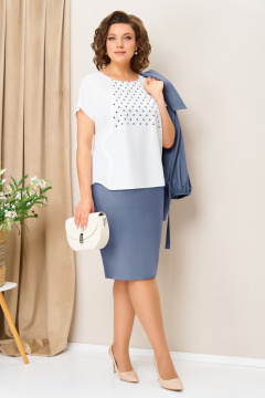 Блуза, жакет, юбка VOLNA 1425 голубой - фото 5