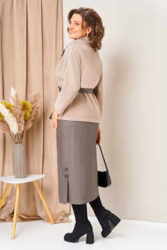 Джемпер, юбка VOLNA 1447 бежевый_капучино - фото 4