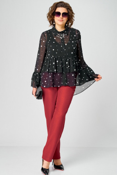 Блуза EVA GRANT 7221 принт_горох - фото 5