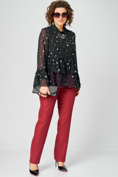 Блуза EVA GRANT 7221 принт_горох - фото 2