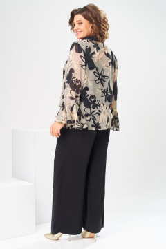 Блуза, брюки, топ Romanovich Style 3-2869 черный/беж - фото 5
