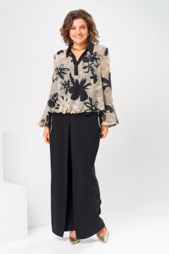 Блуза, брюки, топ Romanovich Style 3-2869 черный/беж - фото 1