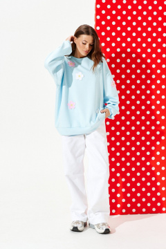 Свитшот ELLETTO 3946 голубой - фото 3