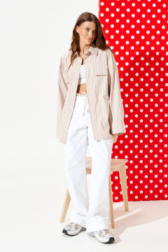 Блуза ELLETTO 3963 бежево-молочный - фото 3