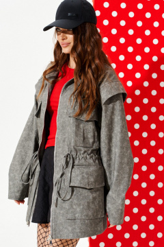 Парка ELLETTO 3964 серый - фото 4