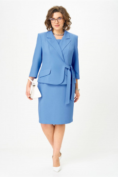 Жакет, платье Орхидея 1657 голубой - фото 3