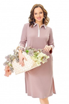 Платье Ольга Стиль С-971 пудра - фото 4