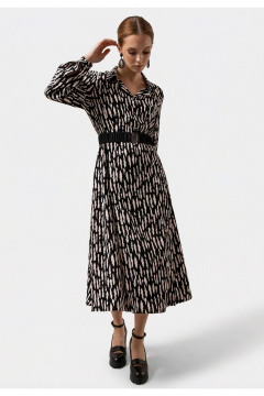 Платье Erika 7235 черно-молочный - фото 1