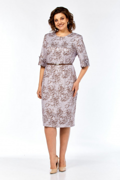 Платье Элль-стиль 2406/2 пыльная_роза/кофе - фото 1