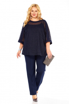Блуза, топ Элль-стиль 2420а темно-синий - фото 2