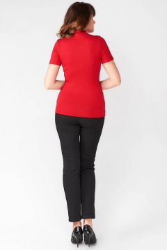 Классический джемпер с воротником-стойкой из вискозы La rouge 3273 брусника - фото 4