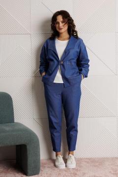 Блуза, брюки, жакет Mubliz 318 синий - фото 2