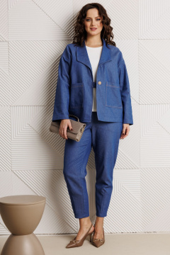 Блуза, брюки, жакет Mubliz 318 синий - фото 1