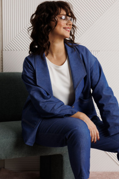 Блуза, брюки, жакет Mubliz 318 синий - фото 5