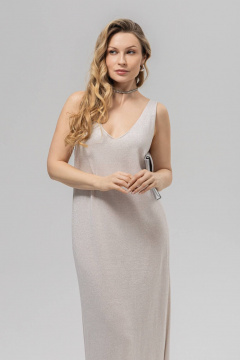 Платье Romgil РВ0384-ХМ2 кремовый, серебро - фото 2