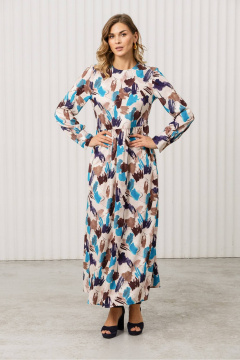 Платье Romgil РТ0131-ВИ2 молочный, шоколадный, темно-розовый - фото 1