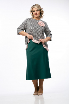 Джемпер, юбка OVERYOU М236 мультиколор_с_изумрудом - фото 3