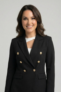 Деловой комплект жакет и брюки из хлопка AURA otd 9182 черный - фото 5