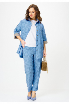 Блуза, брюки, майка Твой имидж 2359 голубой_с_принтом - фото 4