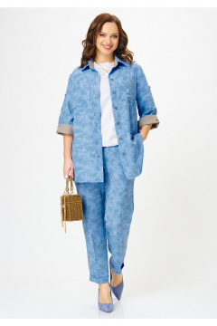 Блуза, брюки, майка Твой имидж 2359 голубой_с_принтом - фото 3