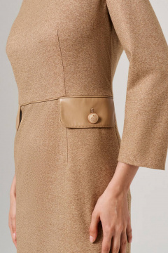 Платье Nelva 51597 кофейно-бежевый - фото 3