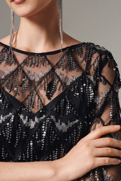 Платье Nelva 51606 серебристо-черный - фото 3