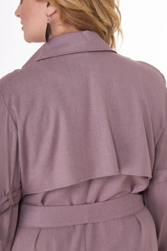 Платье-тренч из льняной ткани с классическими деталями Anelli 1029 фиолетовый - фото 4