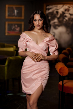 Платье Lady Lusso 27-24 пудра - фото 1