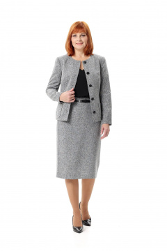 Жакет, юбка Соджи 679+686 серый - фото 3