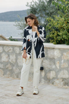 Жакет Vittoria Queen 27193 черно-кремовый - фото 1