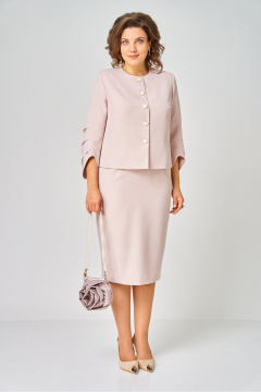 Жакет, юбка Vilena 1126 кремовый - фото 1