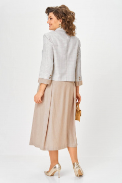 Жакет, юбка Karina deLux M-1418 серо-бежевый - фото 4