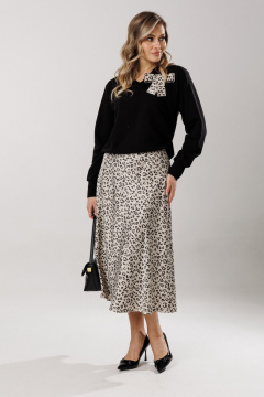 Блуза, юбка Ларс Стиль 1206 черно-жемчужный - фото 2