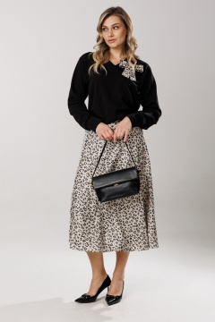 Блуза, юбка Ларс Стиль 1206 черно-жемчужный - фото 4