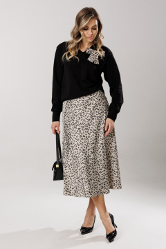 Блуза, юбка Ларс Стиль 1206 черно-жемчужный - фото 1