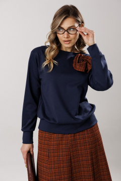 Блуза, юбка Ларс Стиль 1205 синий-терракот - фото 2