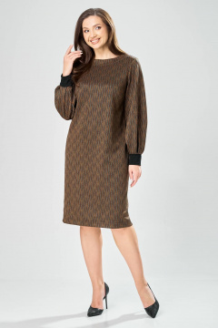 Платье Gizart 7385/1 зелено-рыжий - фото 3