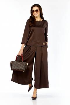 Блуза, брюки Taita plus 2605 шоколад - фото 3