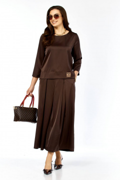 Блуза, брюки Taita plus 2605 шоколад - фото 2