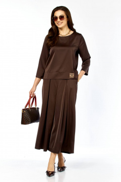 Блуза, брюки Taita plus 2605 шоколад - фото 1