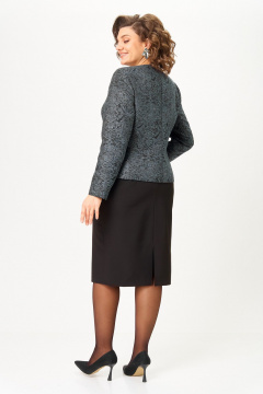 Жакет, юбка ANASTASIA MAK 544-С серый+черный - фото 4