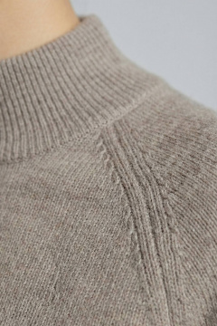 Демисезонный реглан-свитер с воротником-стойкой и ластиком Полесье С3316-15 5С1754-Д43 170,176 бледно-коричневый - фото 5