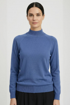 Демисезонный прямой свитер с рукавом реглан Полесье С3316-15 5С1754-Д43 158,164 королевский_синий - фото 1