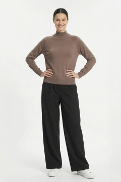 Демисезонный коричневый свитер из трикотажа с двойной стойкой и длинным рукавом Полесье С3316-15 5С1754-Д43 170,176 кофейное_дерево - фото 5