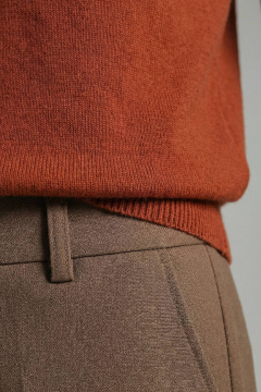 Демисезонный красный свитер из трикотажа с двойной стойкой и длинным рукавом Полесье С3316-15 5С1754-Д43 158,164 красный_терракот - фото 5