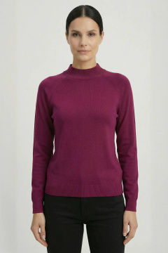 Свитер прямой силует с длинным рукавом и ластичной стойкой Полесье С3316-15 5С1754-Д43 158,164 мадера - фото 1